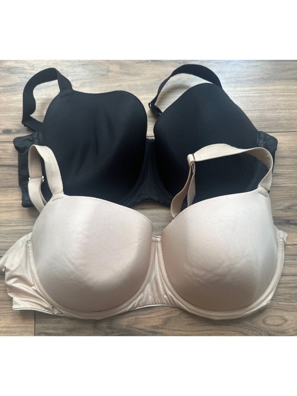 Joyspun 38DDD Bra Bundle of 2 Black Beige Everyday Comfort Bras